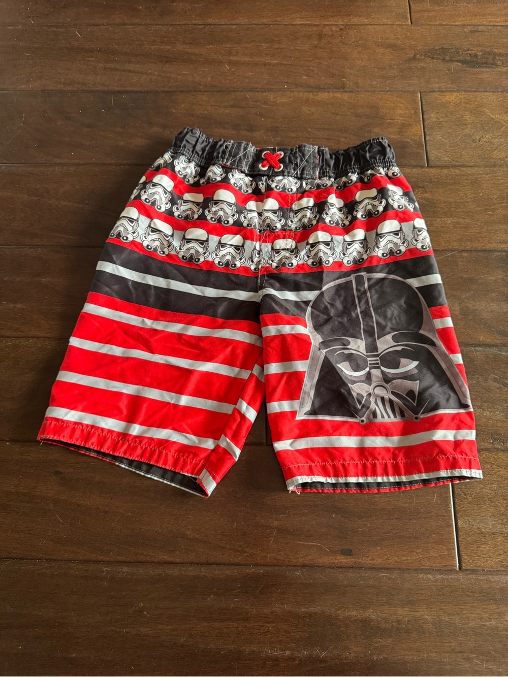 Star Wars Red, Black & White Darth Vader Swim Trunks for Kids